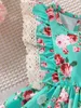 Baby-Kleid mit Blumendruck, Spitzenbesatz und Rüschenärmeln SIE