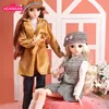 1/4 BJD Doll 45CM 18 Ball Jointed Dolls With Full Fashion Outfits Clothes Set Hat Shoes Wig Makeup Girls DIY Dress UP Toys LJ201031