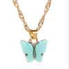 Japan and South Korea Sweet Bow Acrylic Necklace Color Ladies Fashion All-match Clavicle Chain