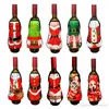 Vinflaska täcker snögubbe flaskväska hem dekoration juldekoration 2018 jultomten vin flaska täcke gåva jultomten säck wdh0199
