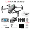 L109 RC Drone Quadcopter 4 K HD Kamera 5G WiFi GPS Drones Bir Anahtar Dönüş Ile Rakım Tutun 600m WiFi Görüntü Mesafe Dron Oyuncaklar