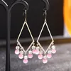 High Quality Women Fashion Pearls Tassel Earrings Long Lozenge Ear Hook Brand Design Wedding Party Pierce Earring