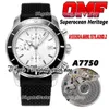 2022 OMF SuperOcean Heritage II A7750 Chronographe automatique Montre pour homme AA1331216.C963.277S.A20S.1 Cadran bleu Boîtier en acier Marqueurs de bâton Bracelet en caoutchouc Montres d'éternité