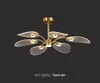 Nordic LED Ceiling Lamp for Bedroom Living Room Lotus Leaf Shape Creative Design All Copper Chandeliers Home Decorative Lights