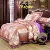 Luxury 2 or 3pcs Bedding Set Satin Jacquard Duvet Cover Sets 1 Quilt Cover + 1/2 Pillowcases Twin Full Queen King 201021