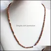 Chains M Faceted Red Blood Brecciated Jasper Necklace Shiny Natural Stone Chain Chocker Beaded Mother Daughter Necklaces