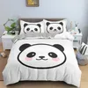 Panda 2 / 3pcs 3D impresso conjunto de cama de edredão Coberturas de edredão