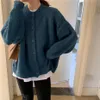 Pull vert Cardigan Femmes Pull d'hiver Veste surdimensionnée Harajuku Pulls à tricoter Femme Hiver Manteau lâche Streetwear Girl 201223