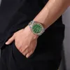 Diamond Watch for Man Gold Round Fashion Watch Minimalist Analog Quartz Movt Unique Female Ice Out Watch