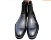 Quality Top 1C08a Handmade Men's Pointed Toe Men Winter Zipper Increase Ankle Boots For Men