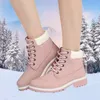 New Winter Women Women tornozelo neve bota de couro de pele de peles