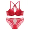 Frete Grátis Sexy Lingerie SET Push Up Brassiere 3/4 Cup Mulheres Underwear 2019 New Sutiã e Calcinha Set Mulheres Embroidery Lingerie LJ201031