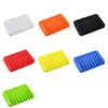 16 Colors Water Drainage Anti Skid Soap Box Silicone Soap Dishes Bathroom Soap Holders Case Home Bathroom Supplies