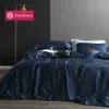 Sondeson Beauty 100% seta blu scuro Set biancheria da letto 25 Momme Seta pelle sana Copripiumino di lusso Biancheria da letto matrimoniale Queen King Set LJ200819