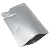 18 * 25 cm 1000 ml 10 unids Jelly Doypack Bolsa de papel de aluminio puro Jugo Beber Líquido Almacenamiento Stand Up Spout Mylar Paquete Bolsa 201022