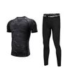 Koşu Setleri Artı Boyutu 4XL erkek Koşu Takım Elbise Egzersiz Giysileri Nefes Eşofman Sıkıştırma Gömlek Spor Fitness Spor Giyim Spor Seti