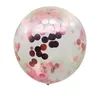 12Inch confetti latex ballong bröllop layout dekoration baby shower födelsedagsfest dekoration runda transparent stora ballonger xmas dekor boll jy1072