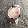 Stilvolle Marke Ultradünne 40mm rosa Zifferblatt einfache Armbanduhren für Damenuhren Damenuhr Luxus Silber Armband Uhr Reloj 201114