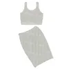 Bokstäver Stickad Väst Klänning Set Dam Charm Stickad Camisole Klänning INS Hot Tank Tops Klänningar Kjolar 4 färger