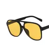 Lunettes de soleil YOOSKE 2022 femmes Vintage marque concepteur jaune lunettes de soleil femme surdimensionné lunettes de soleil lunettes nuances UV400
