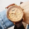 Top Mens completamente funzionale in vera pelle cronografo di alta qualità movimento al quarzo sportivo uomo orologi montre de luxe orologio d271Z