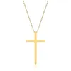 Fashion Gold Jesus Cross necklace Stainless steel Simple pendant women men jewelry will and sandy gift