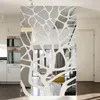 Removable 3d diy mirror wall stickers tree bedroom living room decoration TV background wall decor acrylic stickers mirror paste L4204408