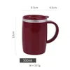 500ml Stainless Steel Coffee Mugs Double-layer Heat-insulating Japanese Style Office Milk Tea Mug with Lids seaway RRA111766