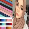 Femmes plaine bulle en mousseline de soie écharpe hijab wrap couleur unie châles bandeau musulman hijabs foulards/écharpe 78 couleurs DB344