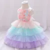 2021クリスマスペタル幼児幼児幼児用ベビーガール服ケーキチュチュドレスプリンセスドレスパーティーとウェディングF1364652のための最初の誕生日ドレス