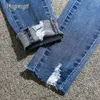 Moda plus size Primavera ed estate nuovi piedi jeans ragazze a vita alta nove pantaloni spedizione gratuita 016 # 201030