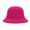 Mulheres Bow Cap Flor sentiu elegante feriado redondo largo borda moda cloche quente outono inverno vintage imitação de lã balde de lã