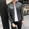Men's Jackets Glitter Sequins Punk Style Summer Thin Outerwear Coat Male Stage Nightclub Dancing Slim Fit Fashion Jacket for Men 201105