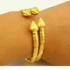 New Arrowhead Openable 14 k Yellow Fine Solid Gold Filled Bangle Engraved Trendy aiguille Pattern Bracelet 2 Piece Jewelry Wholesa1652470