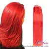 Gezonde tips #Red Loop Micro Ring Remy Menselijk Hair Extensions 50g / Set 100 Strands Siliconen Micro Link Kralen Recht Braziliaans Natuurlijk Haar