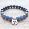 MG1326 자연 브라질 블루 AventuRine Bracelet Sodalite 참깨 Jasper 말라 에너지 팔찌 감정적 인 치유 쥬얼리