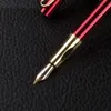 DIKA WEN 8010 Red Gold Clip Business ink Pen Luxury gift Office school office supplies Gifts Writing Metal Fountain Pen