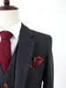 Laine gris foncé chevrons Tweed tailleur slim fit costumes de mariage pour les hommes rétro style gentleman sur mesure mens costume 3 pièces 201027
