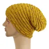Gorro/boné de caveira gorro de inverno para mulheres com forro de lã e boné de tricô quente casual chapéu desleixado1 Eger22