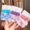 Coloré Laine Crochet Tressé Épingle À Cheveux 3.15 Pouces Arc Barrettes Pinces À Cheveux pour Filles Enfants Cheveux Accessoires 6 pcs/ensemble