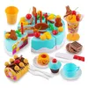 Heißer Verkauf Kinder Küche Spielzeug 75 Teile/satz Kunststoff Schneiden Geburtstag Kuchen Pretend Spielen Lebensmittel Pädagogisches Spielzeug Für Kinder Set LJ201009