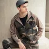 Camo Men Tracksuit 2020 Autumn Winter Warm Hooded Sweatshirts Camoflage Pants Zipper Jogging Suit Sets Active Clothes Sportswear LJ201125