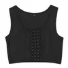 Women Men Corset Underbust Trans Les Lesbian Tomboy Chest Binder Mesh Front Clasp Underwear Slim Fit Short Vest Crop Top235L