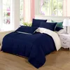 Набор боковых постельных принадлежностей Super King Doughet темно-синий + бежевый 3 / 4шт постельное белье для взрослых кровать человека плоский лист 230 * 250см55 201021