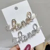 Mulheres Pérola Rhinestone Letra Cabelo Cabelo Bling Carta Barrettes Moda Acessórios De Cabelo Para O Presente Partido Hairpin