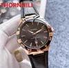 Homme de la mode en cuir de haute qualité Regardez 42mm de luxe mâle de luxe Horne en gros prix de style chronomètre