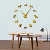 Sans cadre Anglais Welsh Corgi 3D DIY Horloge Murale Miroir Surface Chiot Chien Races Mur Art Pet Shop Décor Calme Balayage Horloge Montre 201118