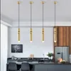 Moderna singel lampor Matsal Sovrum Vardagsrum LED Pendant Light Gold Pendants Lamp Kitchen Island Bar Hang Lights