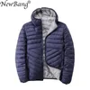 Newbang reversível jaqueta masculina com capuz puffer ultra leve jaqueta homens outono inverno duplo lado pena parka 201126