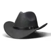 Luckylianji Boys Girl Wide Brim Country Western Leather Band Hat Fedora Trilby Wool Felt Jazz Chapeu Cowboy Cap för barn